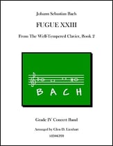 Fugue No. 23 from Well-Tempered Clavier, Book 2 Concert Band sheet music cover